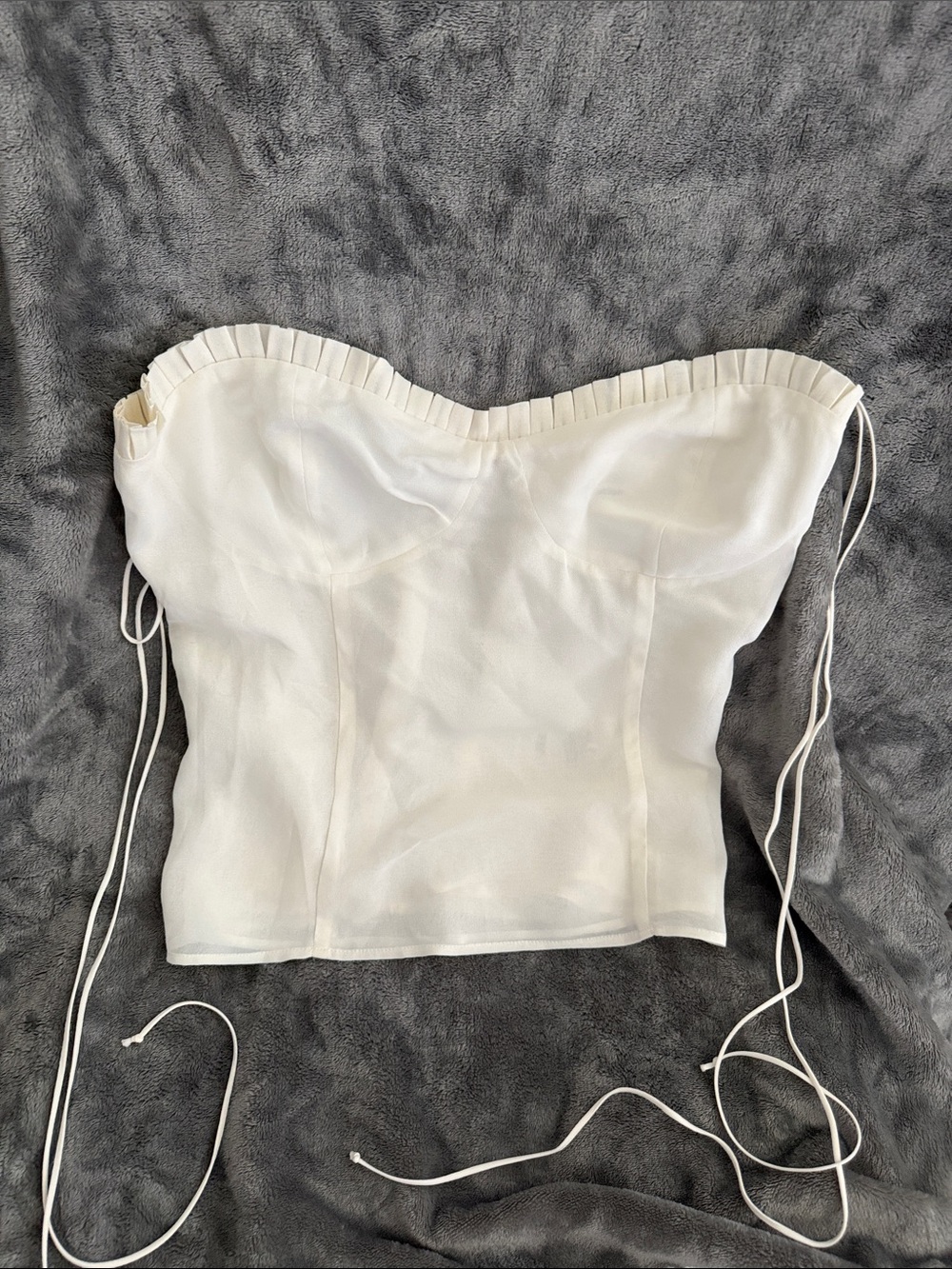 Tie straps White Corset-Style Bustier Top reformation